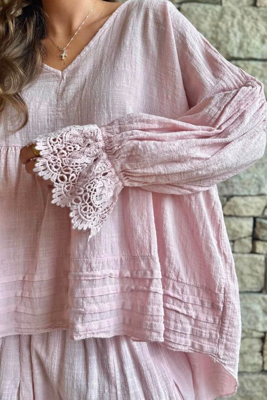 Sundaze Cheesecloth Vintage Artist Smock Rose